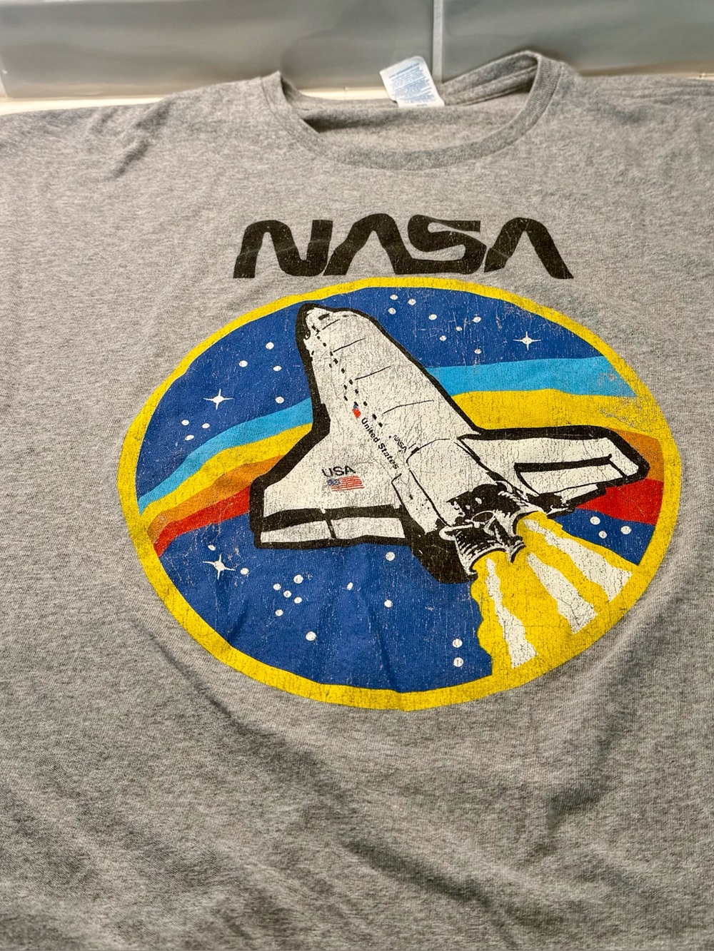 Retro logo NASA shirt with Space Shuttle